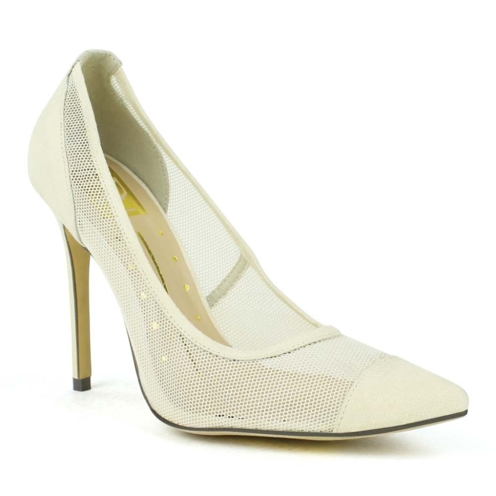 Nicholas-15 Mesh Panel Pointed Toe High Heel Pump